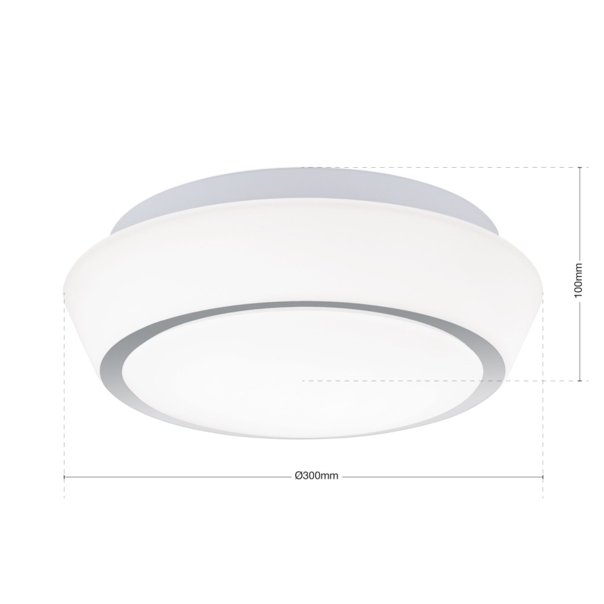 Luminaria de techo para baño TENA 2xE27/60W/230V Ø 30 cm IP44 blanca