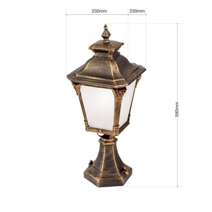 Lámpara exterior AIKO 1xE27/60W/230V 59 cm IP23 bronce/pátina