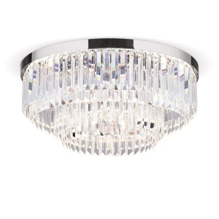 Lámpara de techo de cristal LED regulable PRISM LED/80W/230V diámetro 55 cm cromo brillante