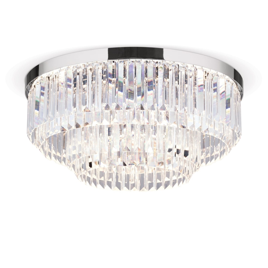 Lámpara de techo de cristal LED regulable PRISM LED/80W/230V diámetro 55 cm cromo brillante