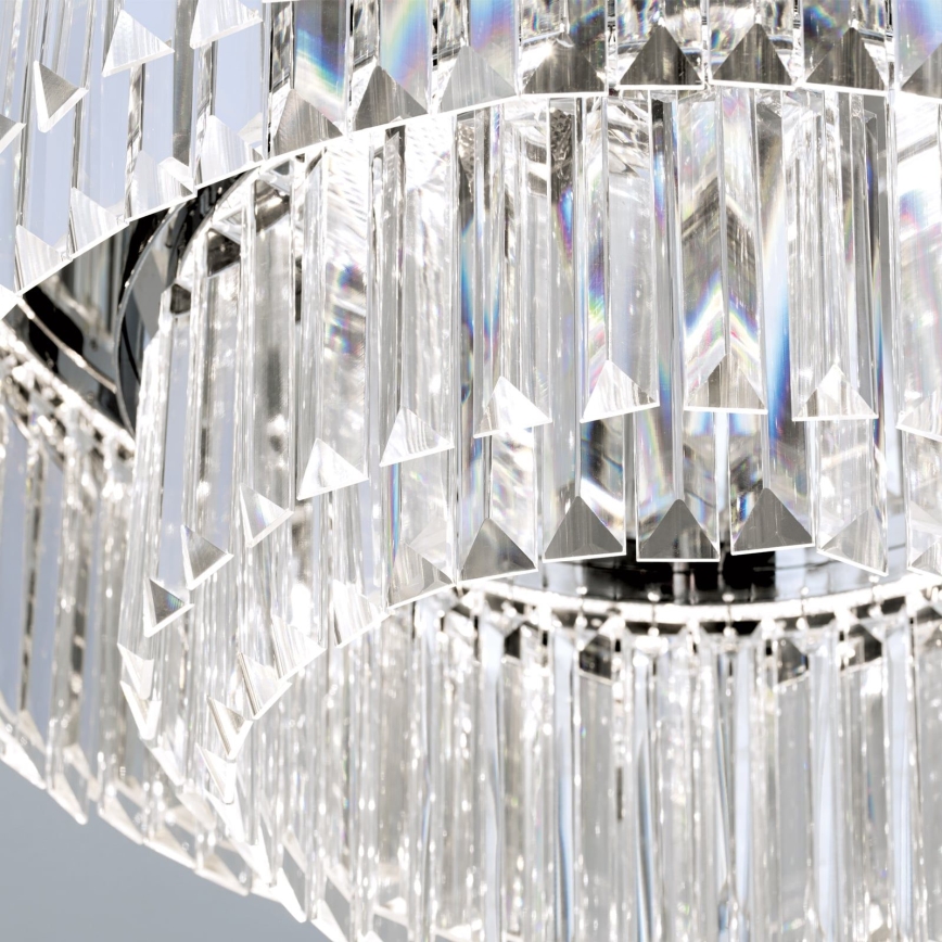 Lámpara de techo de cristal LED regulable PRISM LED/80W/230V diámetro 55 cm cromo brillante