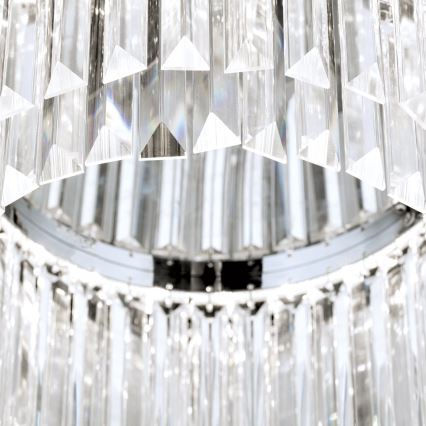 Lámpara de techo de cristal LED regulable PRISM LED/80W/230V diámetro 55 cm cromo brillante