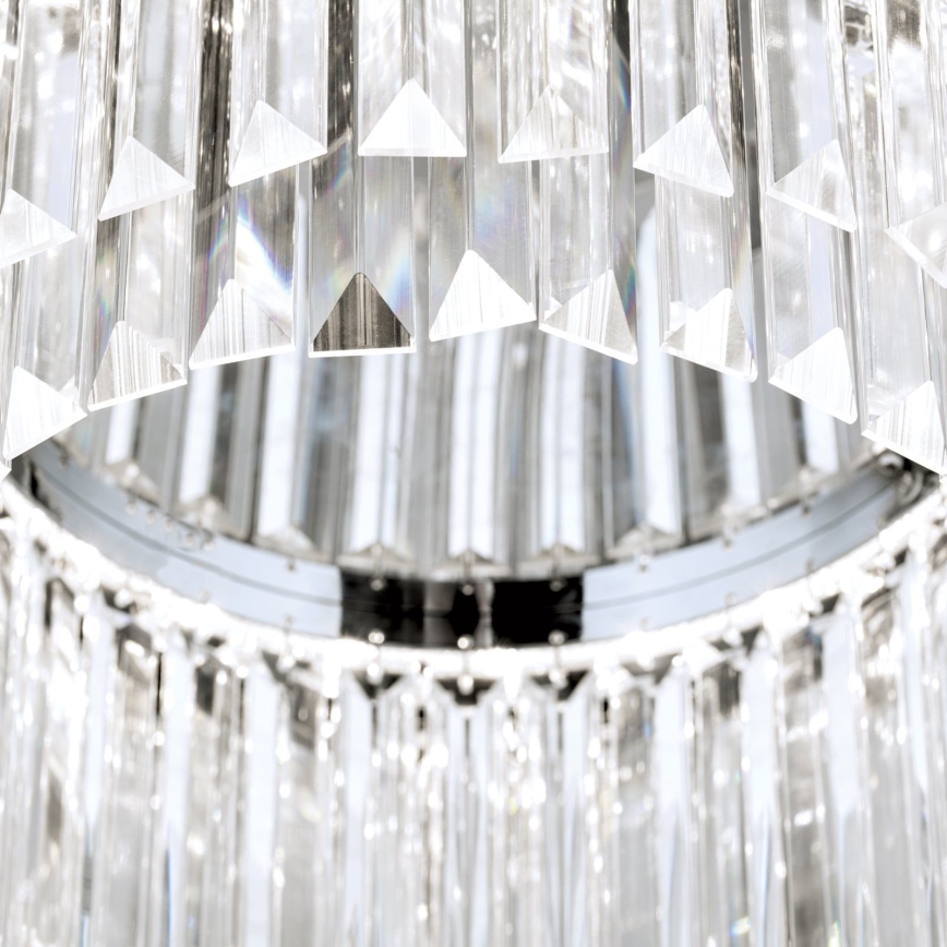 Lámpara de techo de cristal LED regulable PRISM LED/80W/230V diámetro 55 cm cromo brillante