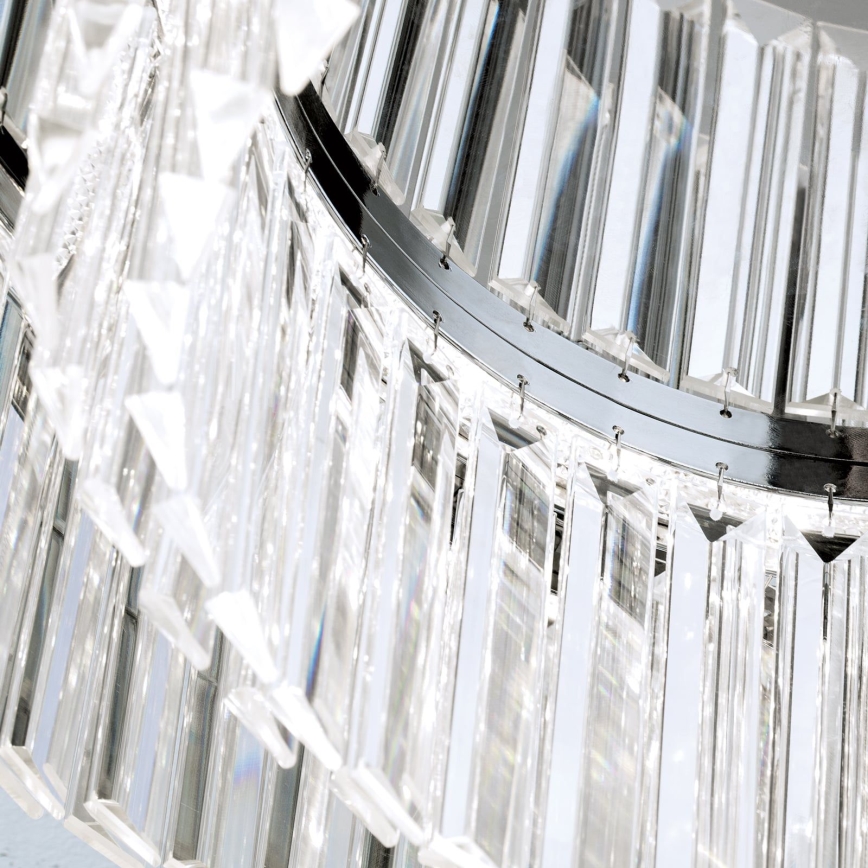 Lámpara de techo de cristal LED regulable PRISM LED/80W/230V diámetro 55 cm cromo brillante
