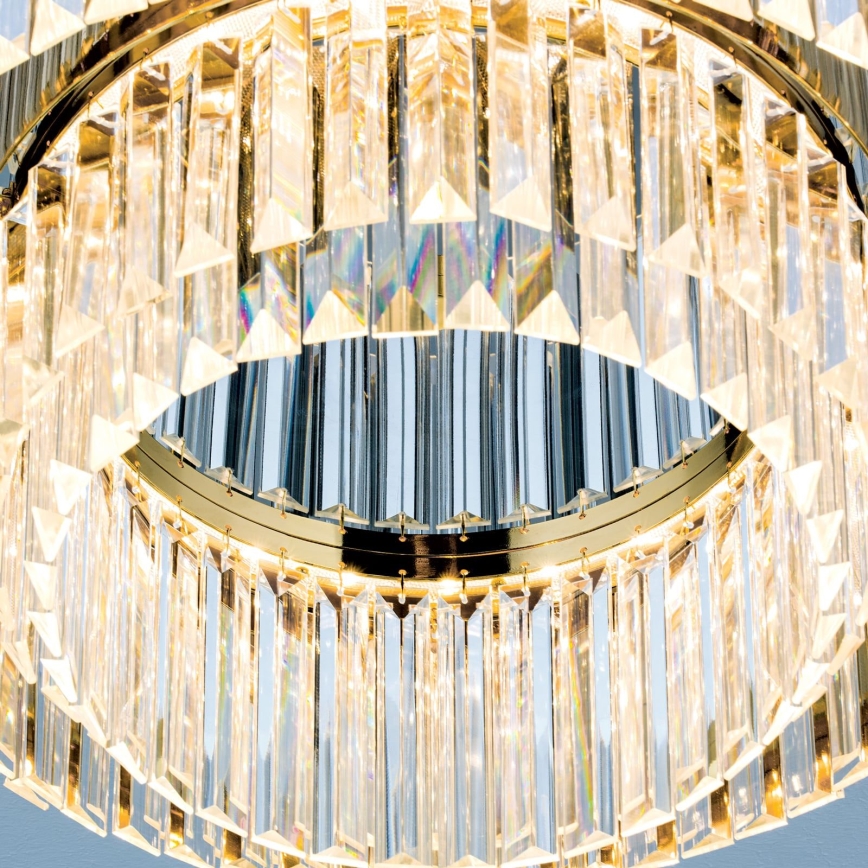 Lámpara de techo de cristal regulable LED PRISM LED/80W/230V diámetro 55 cm oro 24K