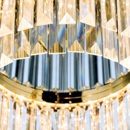 Lámpara de techo de cristal regulable LED PRISM LED/80W/230V diámetro 55 cm oro 24K