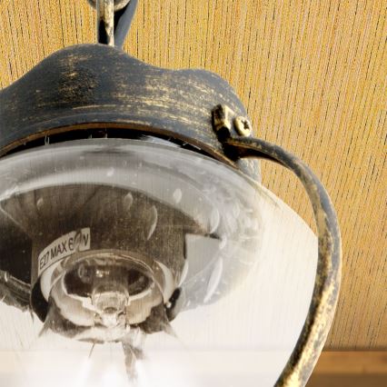 Lámpara colgante para exterior TAVERNA 1xE27/60W/230V IP23 bronce/pátina