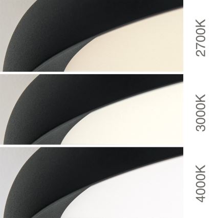 Lámpara de techo LED KANT LED/30W/230V 2700/3000/4000K Ø 40 cm negra