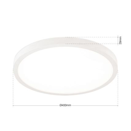 Plafón LED regulable DISC LED/30W/230V 2700/3000/4000K diámetro 40 cm blanco