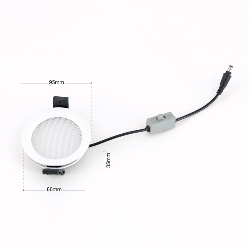 Luminaria empotrada LED regulable para baño OFFICE LED/10W/230V 3000/4000/6000K Ø 9,5 cm UGR19 IP44 blanca