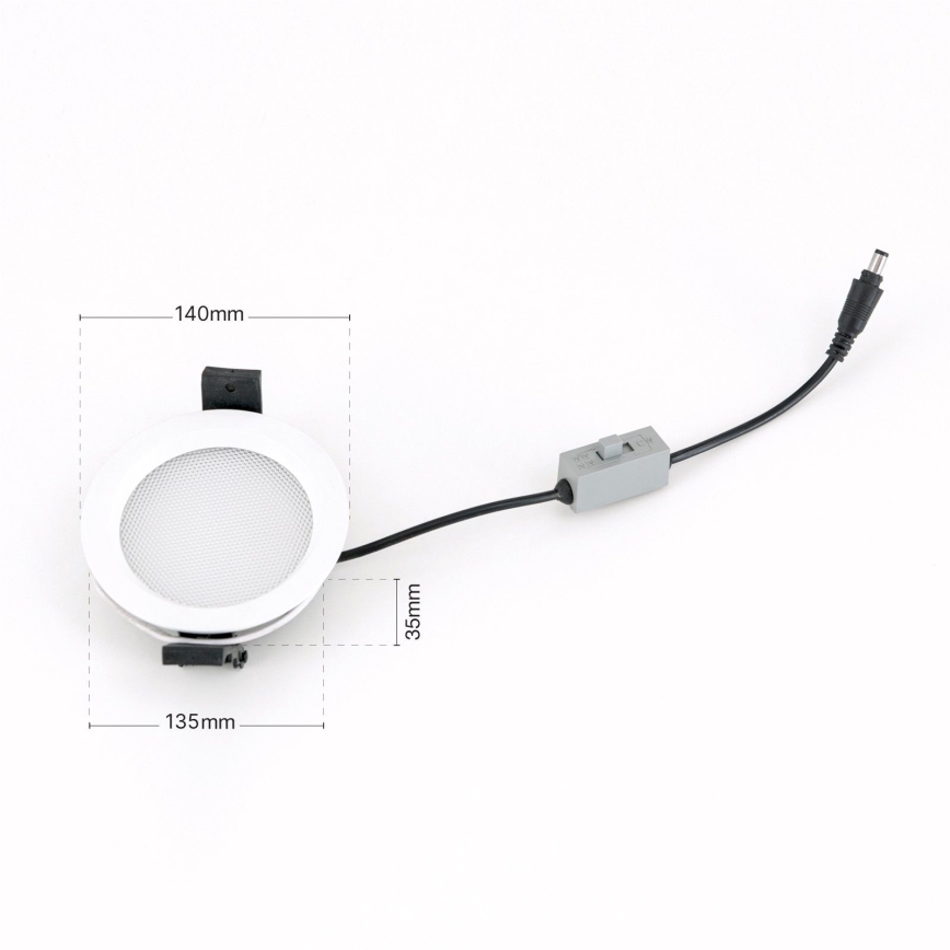 Luminaria empotrable LED regulable para baño OFFICE LED/15W/230V 3000/4000/6000K diámetro 14 cm UGR19 IP44 blanco