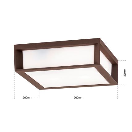 Luminaria exterior HENRY 2xE27/15W/230V IP44 marrón