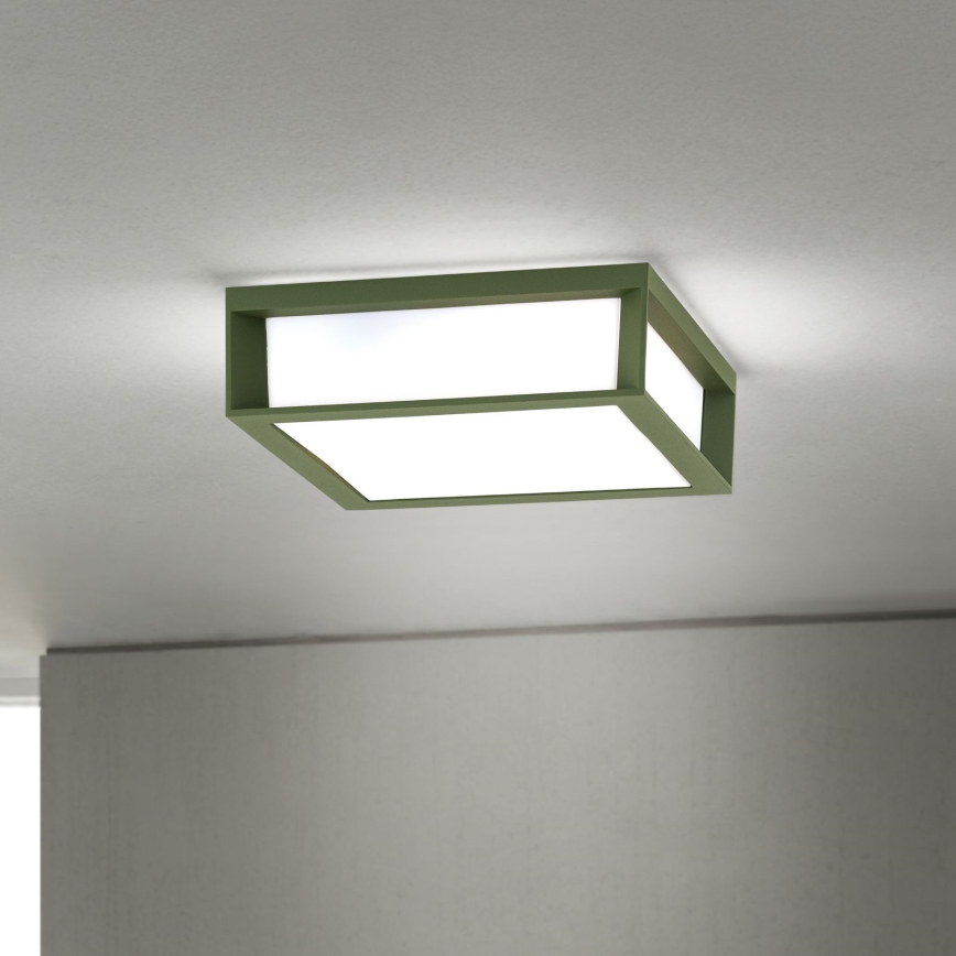 Luminaria exterior HENRY 2xE27/15W/230V IP44 verde
