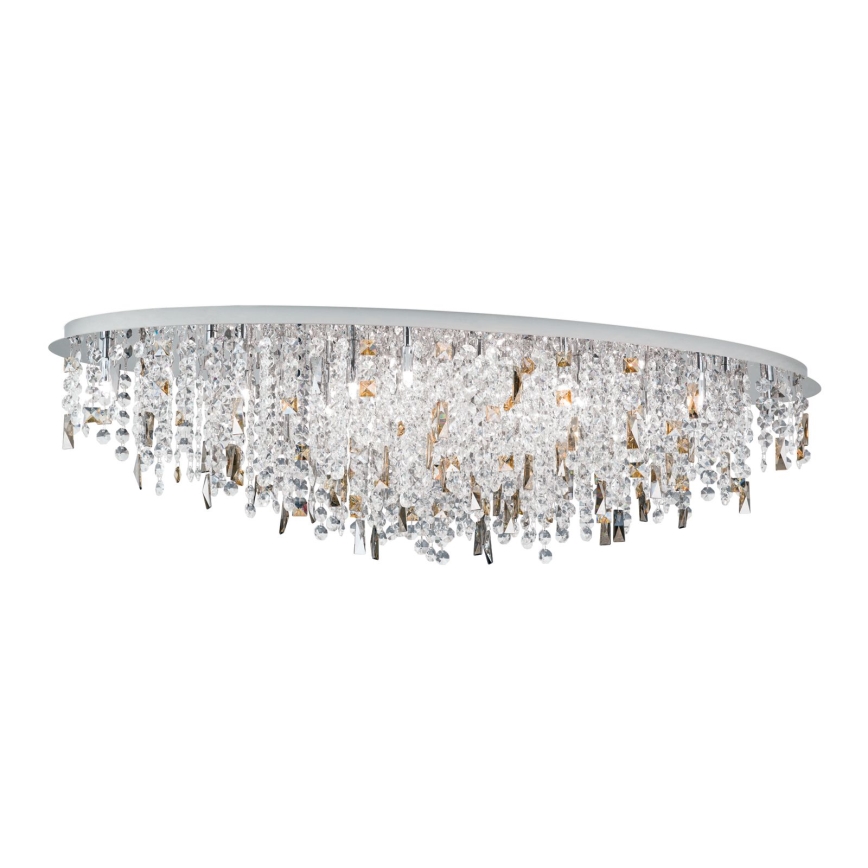 Plafón de cristal CRYSTALRIVER 21xG9/40W/230V cromo brillante
