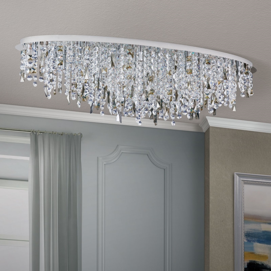 Plafón de cristal CRYSTALRIVER 21xG9/40W/230V cromo brillante