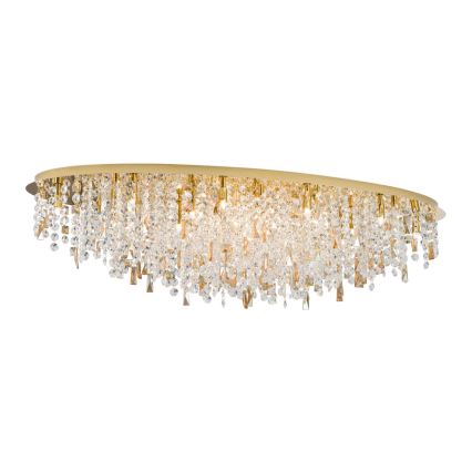 Plafón de cristal CRYSTALRIVER 21xG9/40W/230V dorado