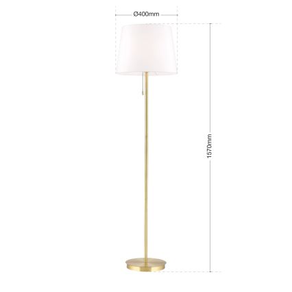 Lámpara de pie LUDWIG 1xE27/40W/230V blanco/dorado