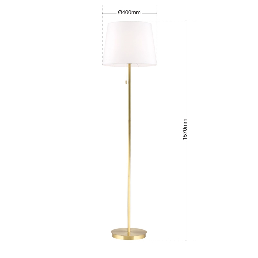 Lámpara de pie LUDWIG 1xE27/40W/230V blanco/dorado