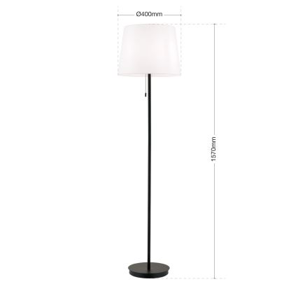 Lámpara de pie LUDWIG 1xE27/40W/230V blanco/negro