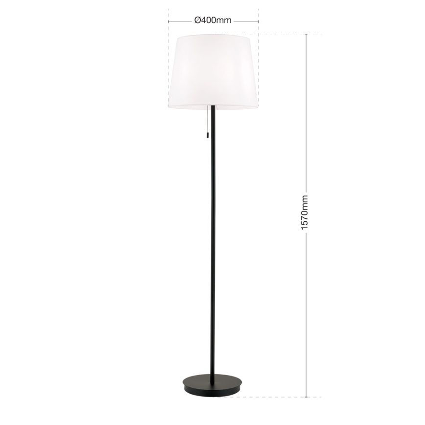 Lámpara de pie LUDWIG 1xE27/40W/230V blanco/negro