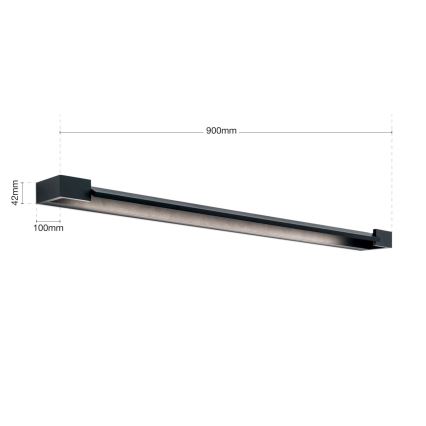 Iluminación LED para espejos de baño MARILYN LED/24W/230V 90 cm IP44 negro