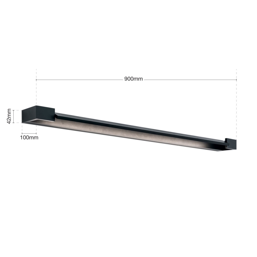 Iluminación LED para espejos de baño MARILYN LED/24W/230V 90 cm IP44 negro