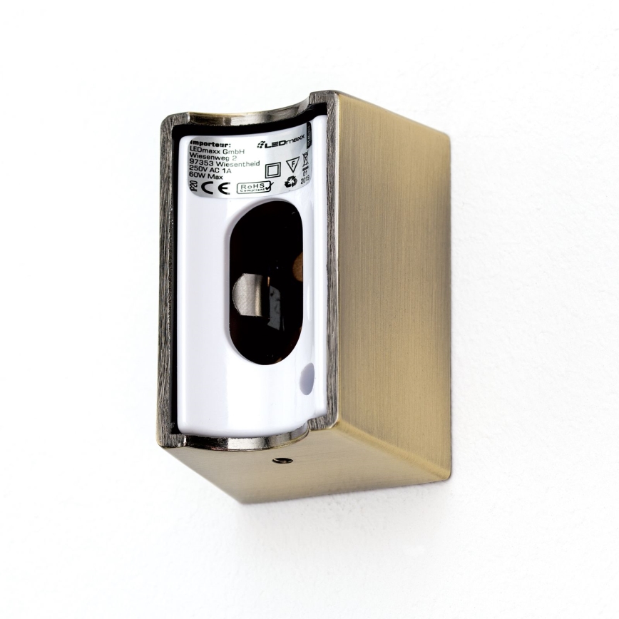 Aplique LED VISAGIST 1xS14d/8W/230V latón