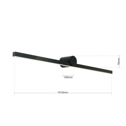 Iluminación LED para espejos de baño BEAUTY LED/24W/230V 101 cm IP54 negro