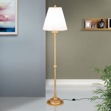 Lámpara de pie FONSA 1xE27/60W/230V blanco/dorado