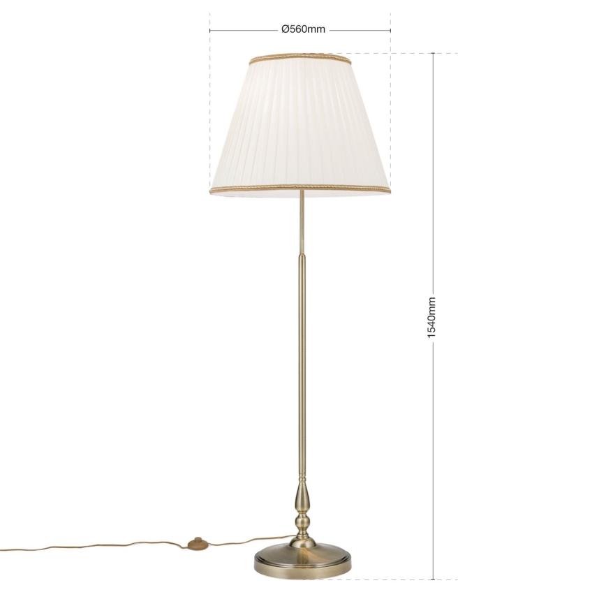 Lámpara de pie TONIA 2xE27/60W/230V 154 cm blanco/bronce
