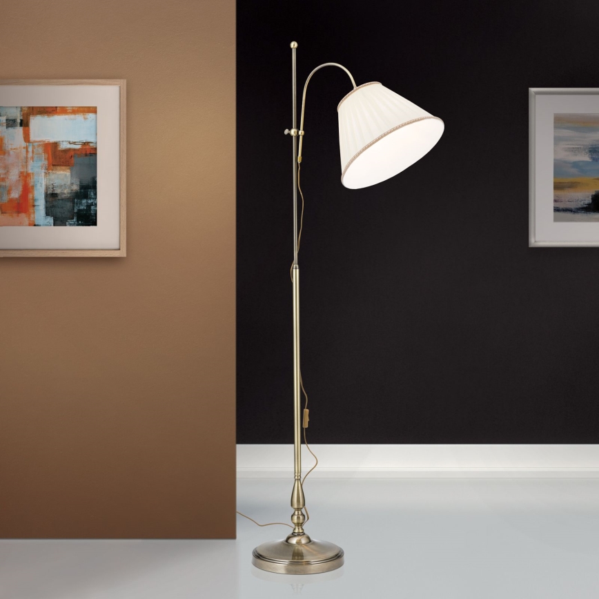 Lámpara de pie TONIA 1xE27/60W/230V 183 cm blanco/bronce