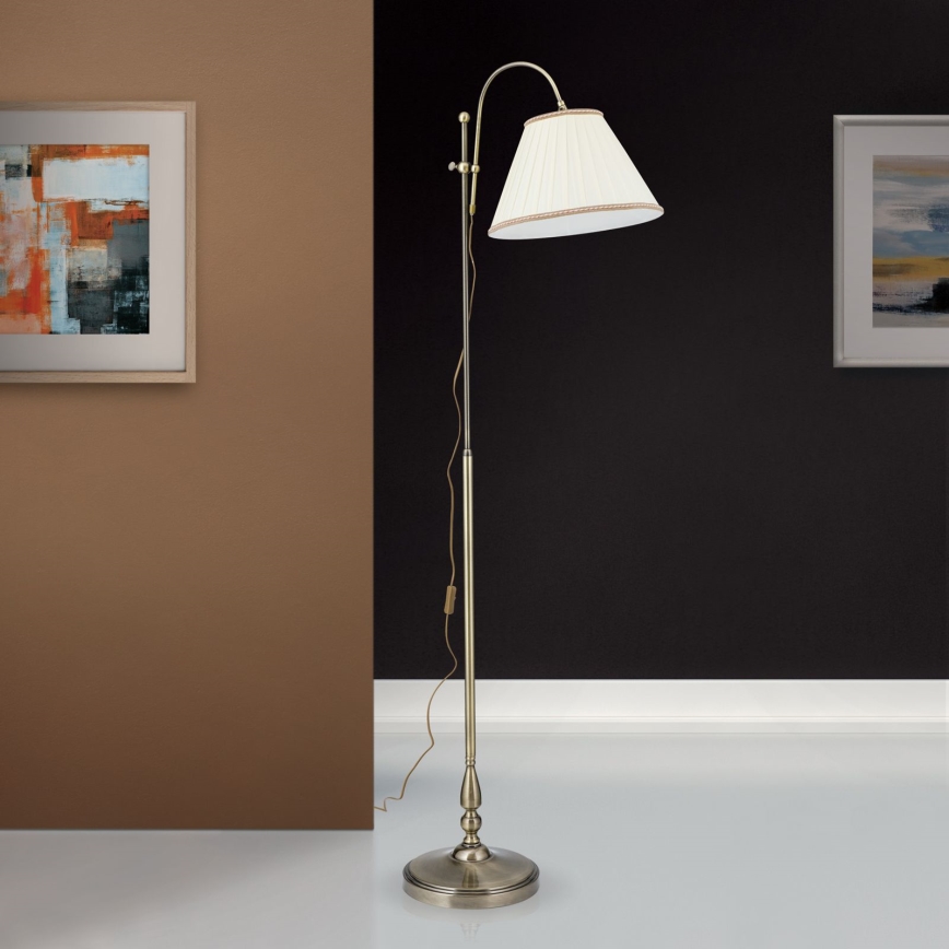 Lámpara de pie TONIA 1xE27/60W/230V 183 cm blanco/bronce