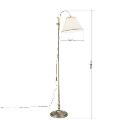 Lámpara de pie TONIA 1xE27/60W/230V 183 cm blanco/bronce