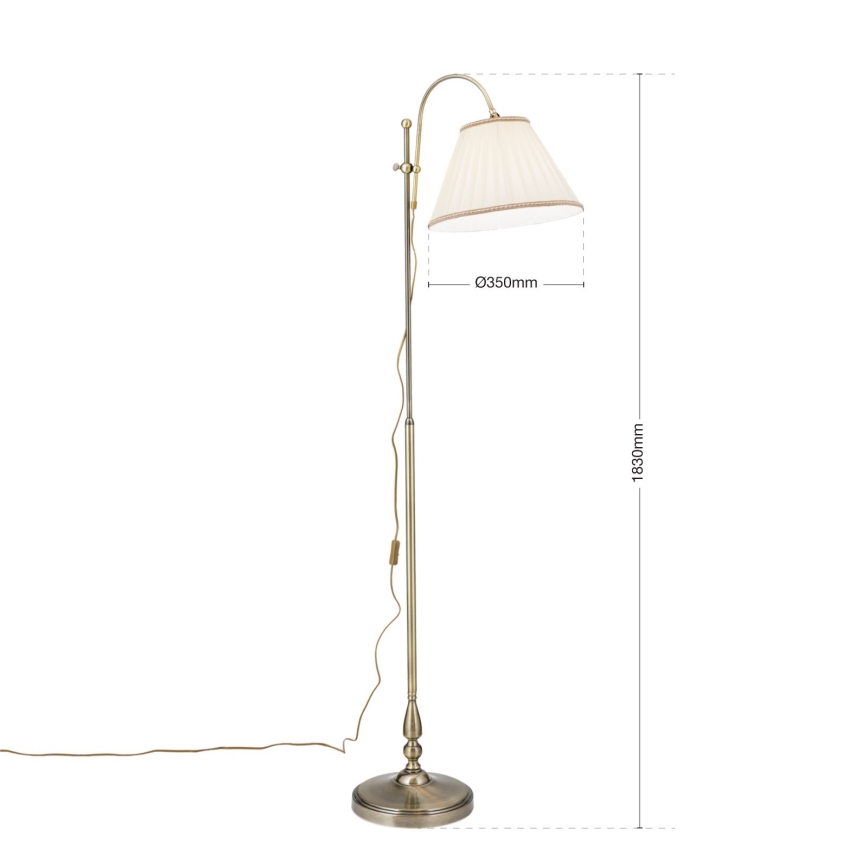 Lámpara de pie TONIA 1xE27/60W/230V 183 cm blanco/bronce
