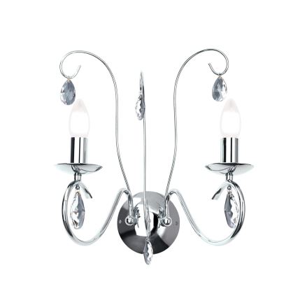 Aplique de cristal ALESSIA 2xE14/40W/230V cromo brillante