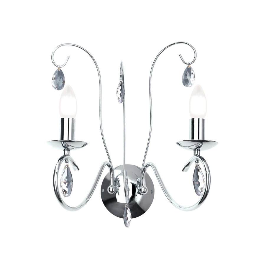 Aplique de cristal ALESSIA 2xE14/40W/230V cromo brillante