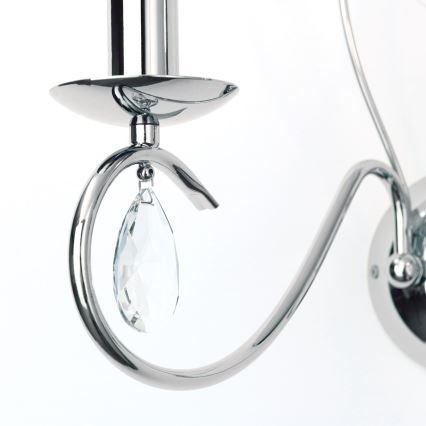 Aplique de cristal ALESSIA 2xE14/40W/230V cromo brillante