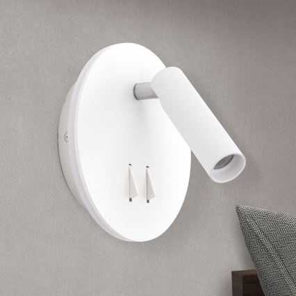 Foco LED de pared LENNY LED/6W/230V + LED/3W blanco