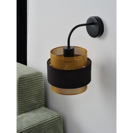 Osram - Aplique de pared DECOR HORNET 1xE27/10W/230V negro/dorado