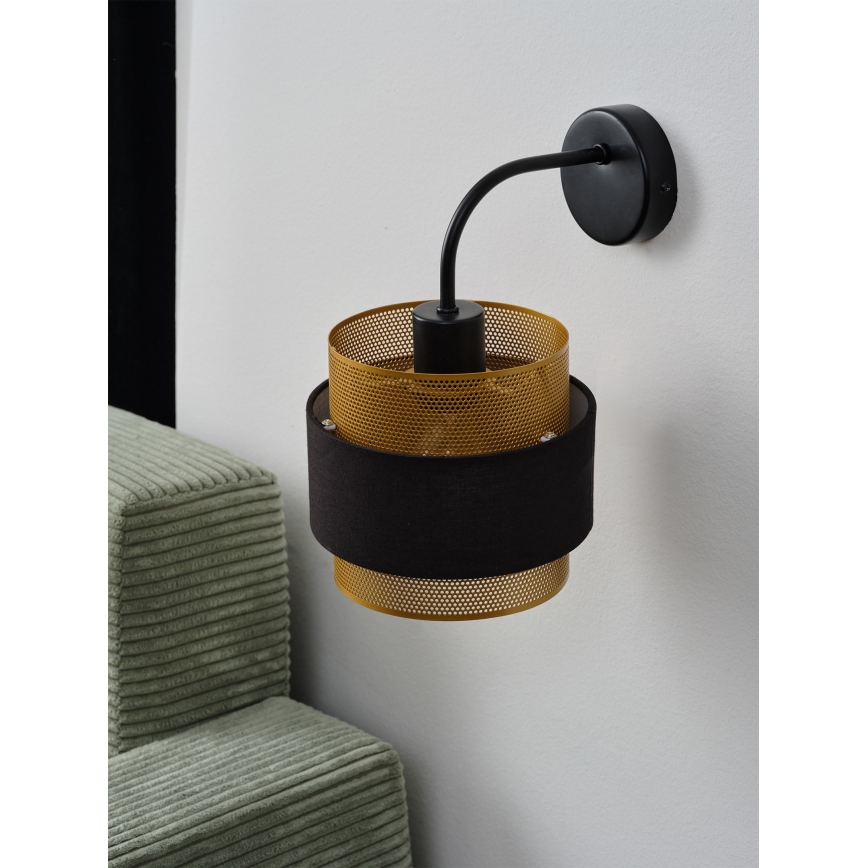 Osram - Aplique de pared DECOR HORNET 1xE27/10W/230V negro/dorado