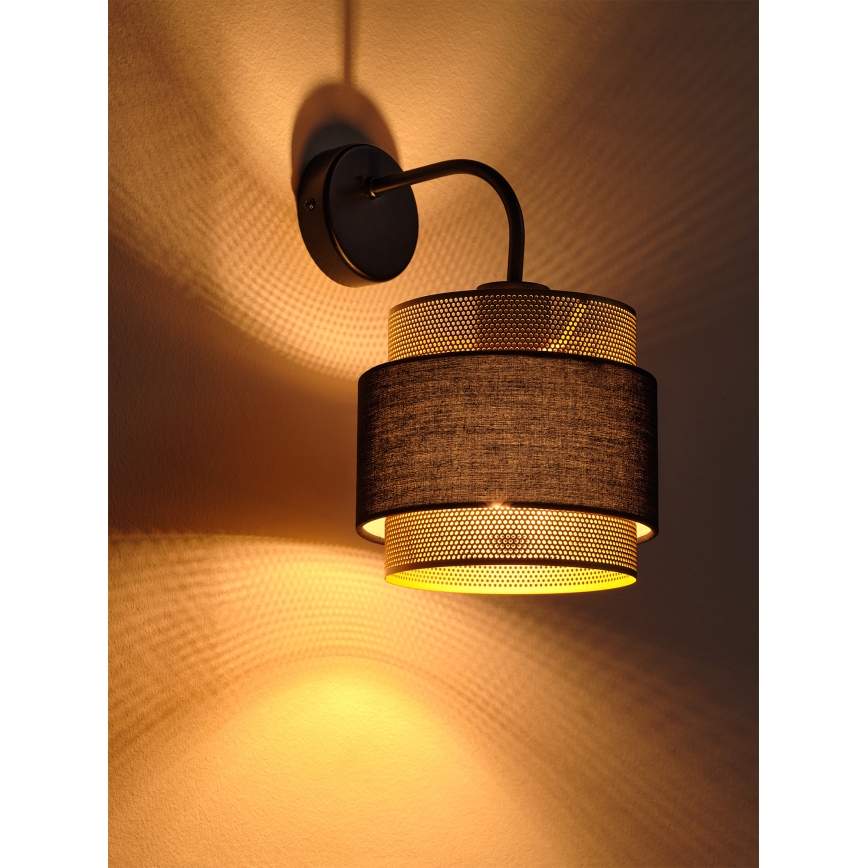 Osram - Aplique de pared DECOR HORNET 1xE27/10W/230V negro/dorado