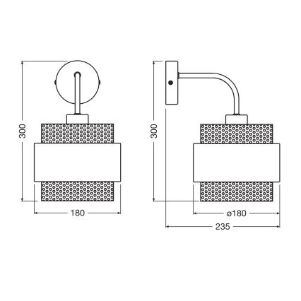 Osram - Aplique de pared DECOR HORNET 1xE27/10W/230V negro/dorado