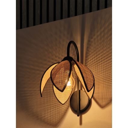 Osram - Aplique de pared DECOR RATTAN 1xE27/15W/230V beige/negro