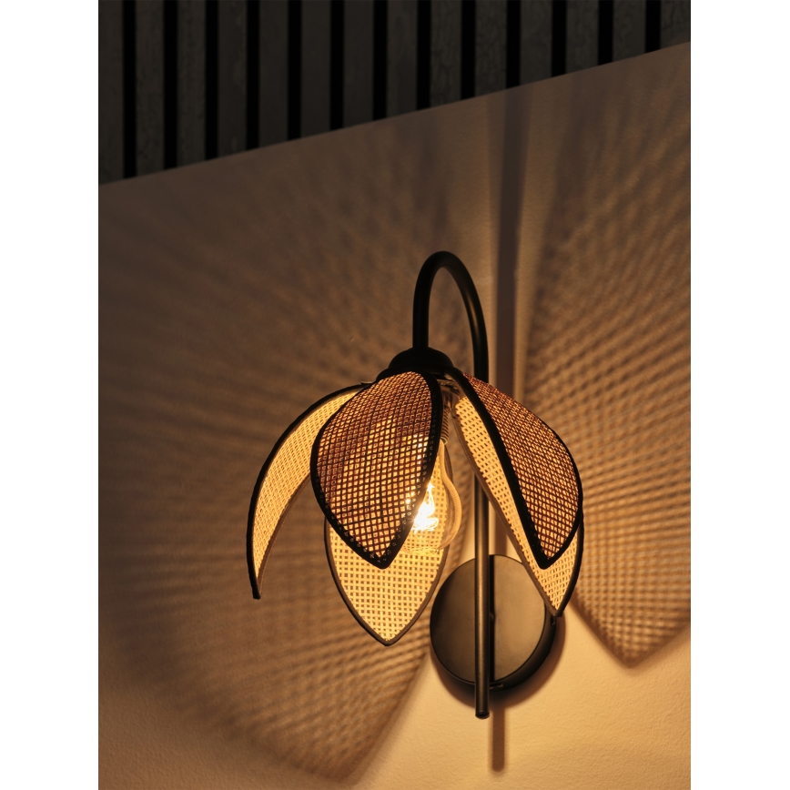 Osram - Aplique de pared DECOR RATTAN 1xE27/15W/230V beige/negro