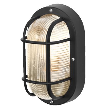 Osram - Aplique de pared exterior BULKHEAD 1xE27/10W/230V IP54 negro