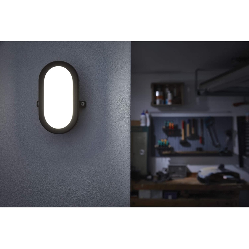 Osram - Aplique de pared exterior LED BULKHEAD/6W/230V IP54 negro