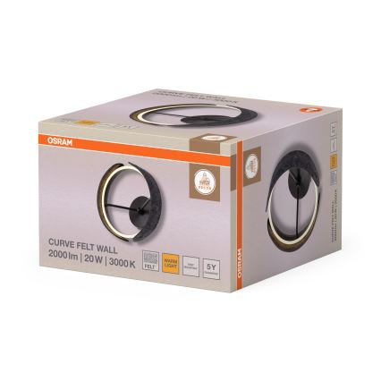 Osram - Aplique de pared LED DECOR CURVE LED/20W/230V gris