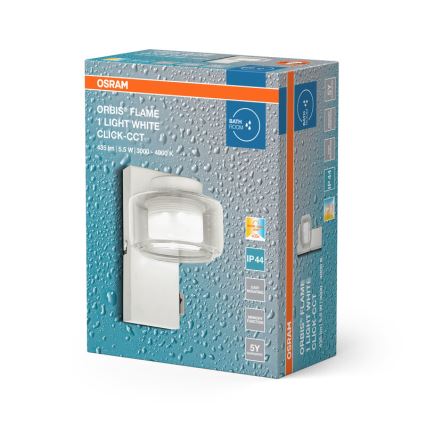 Osram - Aplique mural LED para baño ORBIS FLAME LED/5,5W/230V 3000/4000K IP44 blanco