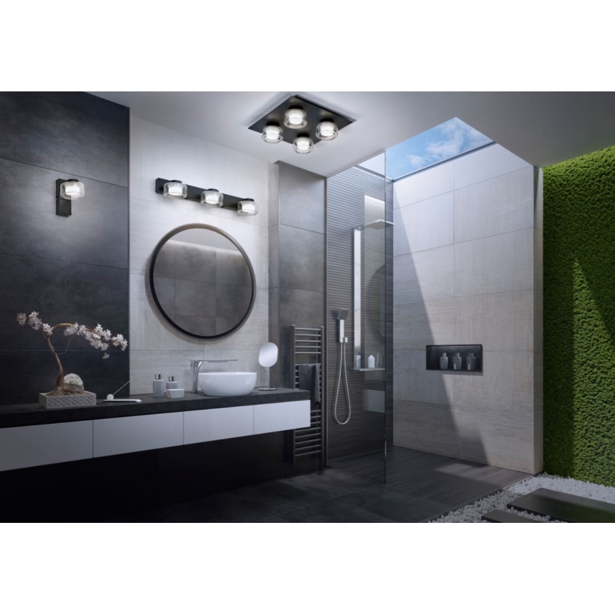 Osram - Aplique de pared para baño ORBIS FLAME LED/5,5W/230V 3000/4000K IP44 negro