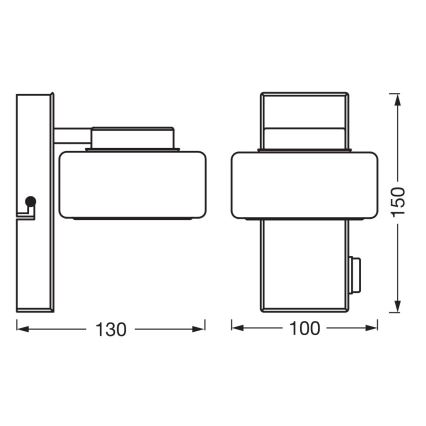 Osram - Aplique de pared para baño ORBIS FLAME LED/5,5W/230V 3000/4000K IP44 negro
